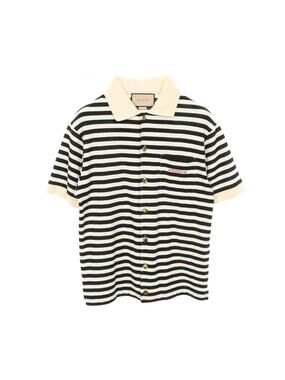 Gucci Logo Embroidered Striped Tops #277958G37B